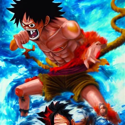 Highly Detailed Painting Of Monkey D Luffy Fighting Stable Diffusion