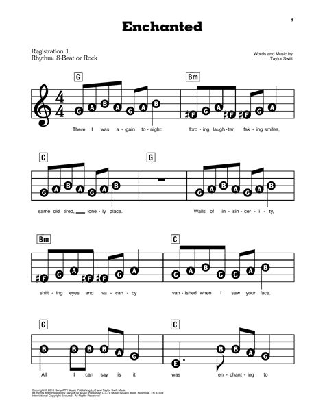 Enchanted Taylor Swift Piano Sheet Music