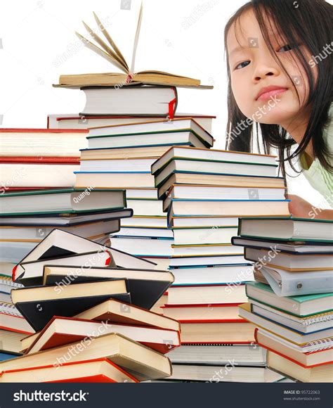 Piles Of Homework With Young Girl Stock Photo 95722063 Shutterstock