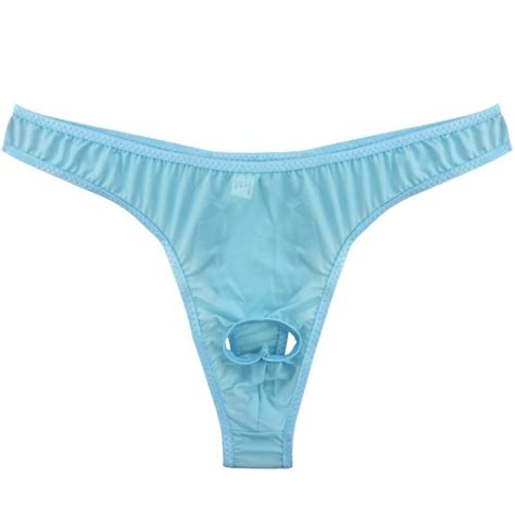 US Men Sexy Underwear Open Front Hole Thong G String Pouch Panties Bikini Briefs