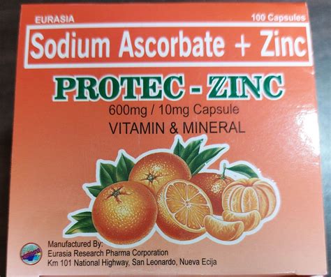 Protec Zinc Sodium Ascorbate Zinc 100 Capsules Lazada Ph