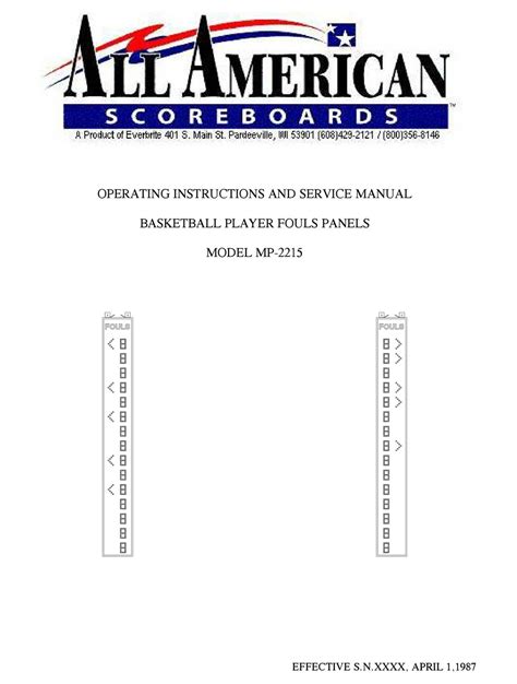 All American Scoreboards Mp Operating Instructions And Service