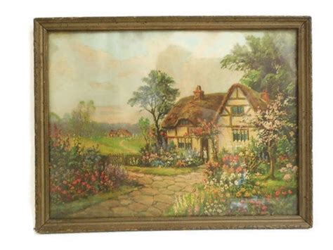 Items Similar To William Thompson Cottage Scene Framed Lithograph