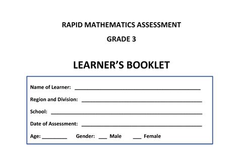 RMA Grade 3 Learner S Booklet 13 June 2023 RAPID MATHEMATICS