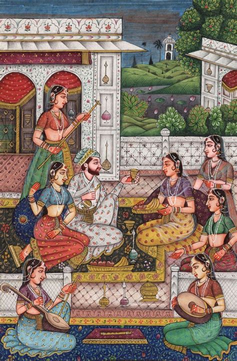 Details About Mughal Miniature Painting Handmade Indian Classical Harem