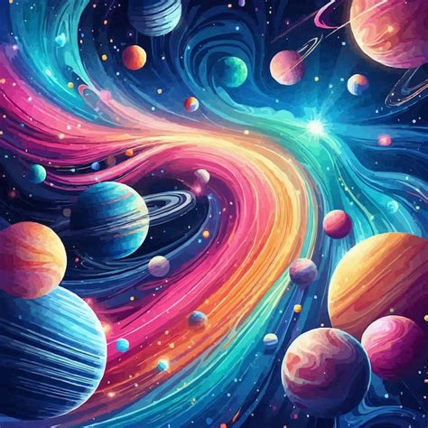 Fondo De La Galaxia Con Planetas Coloridos Brillante Ilustraci N