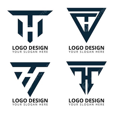 Huruf T H Koleksi Desain Logo Modern T H Th Png Dan Vektor Dengan Background Transparan Untuk