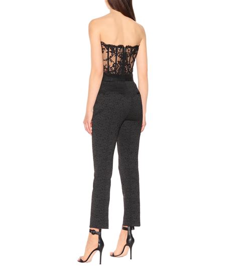 Dolce And Gabbana Floral Lace Jacquard Pants In Black Lyst