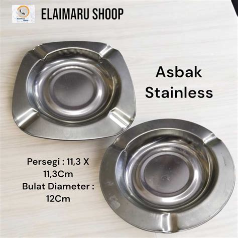 Jual Asbak Stainless Segi Tempat Rokok Asbak Murah Wadah Abu