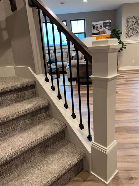 White Trim Black Railing In Staircase Remodel Stair Remodel