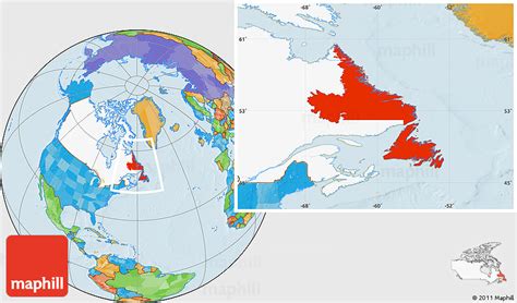 Political Location Map Of Newfoundland And Labrador Highlighted Country