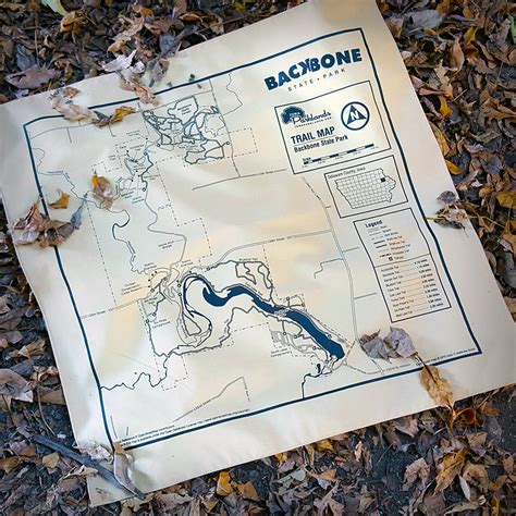 Backbone State Park Trail Map Bandanna - Iowa Parklands