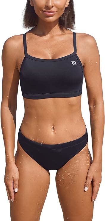 Syrokan Women S Athletic Bikini Workout Two Piece Sport Swimsuit