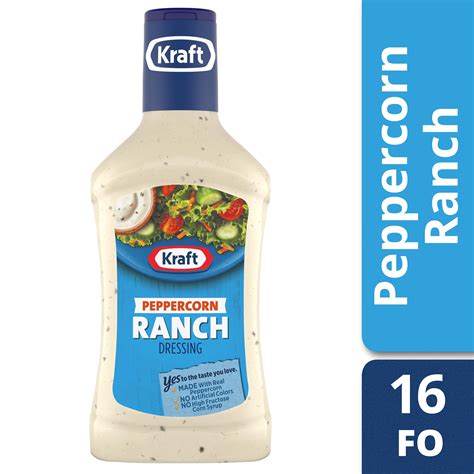 Kraft Peppercorn Ranch Dressing 16 Fl Oz Bottle