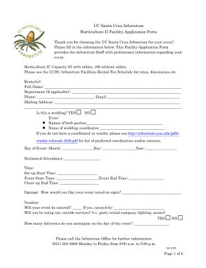 Fillable Online Horticulture II Facility Application Form Fax Email