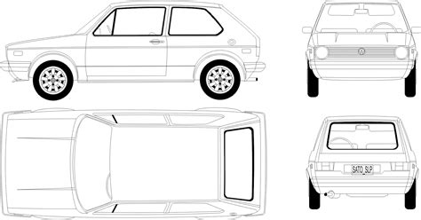 Volkswagen Golf Mk I 1975 Blueprint Download Free Blueprint For 3d