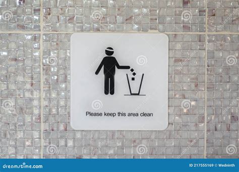 Please Keep This Area Clean Sign On Wall Background Stock Image Image Of Symbol Clean 217555169