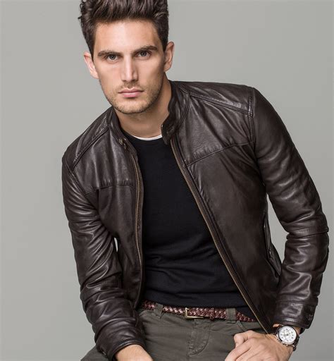 Jacket With Perforated Elbow Patches Chaqueta De Cuero