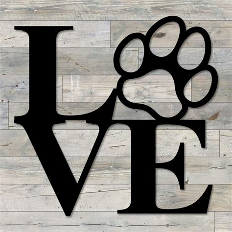 Metal Love With Paw Wall Decor Kands Design Elements