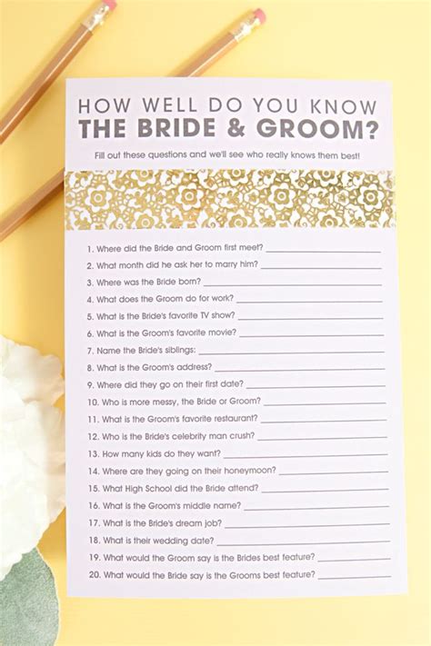 How Well Do You Know The Bride Free Printable Printable Word Searches