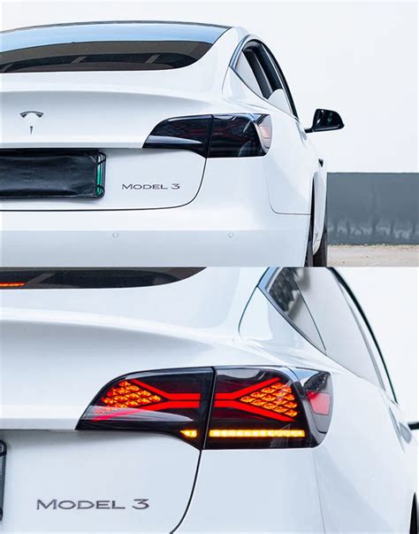 Led Dynamic Turn Signal Model 3 Tail Lights With Sequential Animation