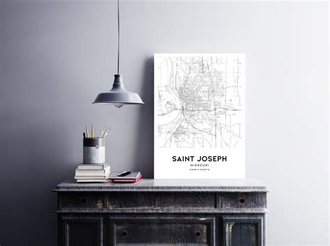 Saint Joseph Map Print Saint Joseph Map Poster Wall Art Mo - Etsy