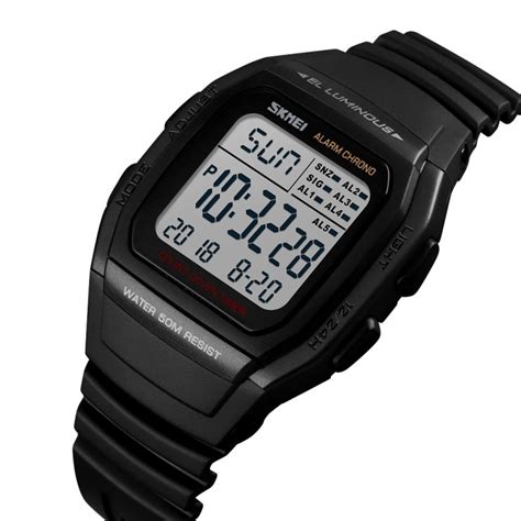 Skmei Official Store Jam Tangan Pria Digital Skmei Black Water