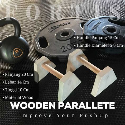 Jual FORTIS Wooden Parallettes Push Up Bar Planche Calisthenics Fitness