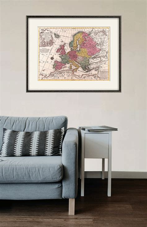 Europe Map Print Map Vintage Old Maps Antique Prints Poster - Etsy