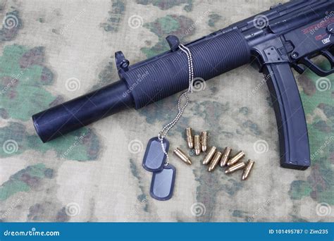 Submachine Gun MP5 with Silencer Stock Image - Image of silencer, special: 101495787