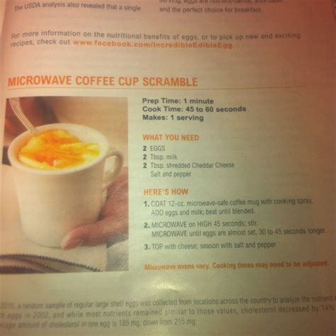 Microwave Coffee Cup Scramble Egg Benefits Coffee Cups Breakfast