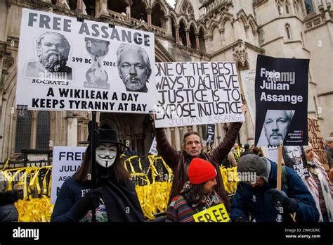 London Uk 20th Feb 2024 Final Court Hearing For Julian Assange The