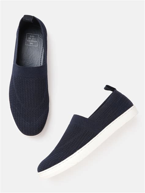 Buy The Roadster Lifestyle Co Men Navy Blue Woven Design Slip On Sneakers Casual Shoes For Men