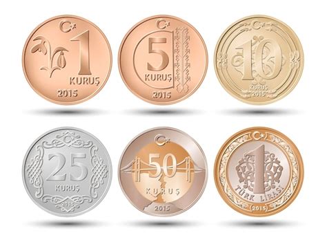 Premium Vector Set Of Coins Of Turkey Currency Lira Vector