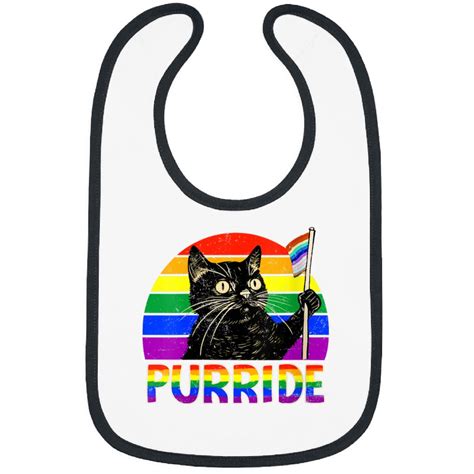Purride Black Cat Rainbow Lgbt Gay Lesbian Transgender Pride Bibs Sold