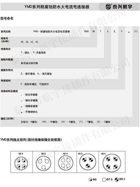 Ymd耐腐蚀防水圆形电连接器dhy大红鹰35元验金