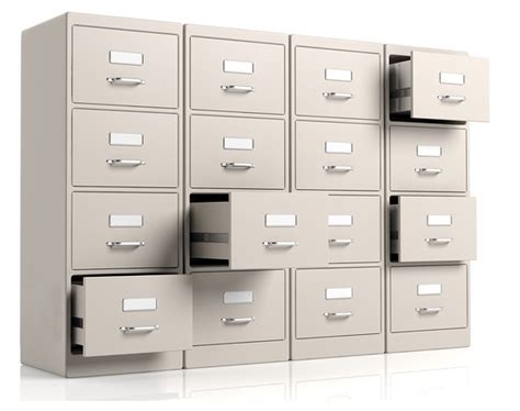 Filing Cabinets On White Background 3d Illustration Accsys