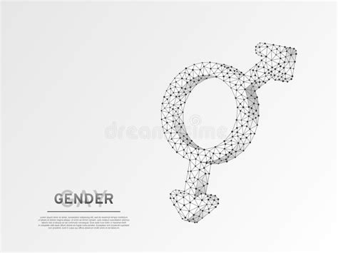 Male Gay Gender Symbols Wireframe 3d Low Poly Man And Man Homosexuality Abstract Vector