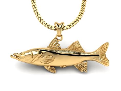 14k Gold Vermeil Snook Fish Necklace Snook Charm Snook Pendant With