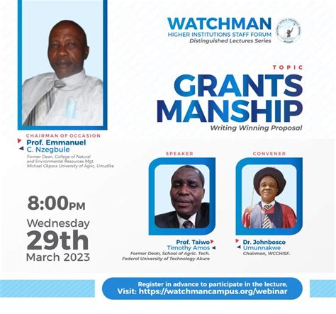 DISTINGUISHED LECTURES SERIES Watchman Catholic Charismatic Campus