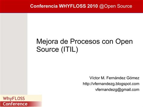 Mejoras De Procesos Con Open Source ITIL PPT