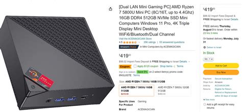 Dual Lan Mini Gaming Pc Amd Ryzen U Mini Pc C T Up To