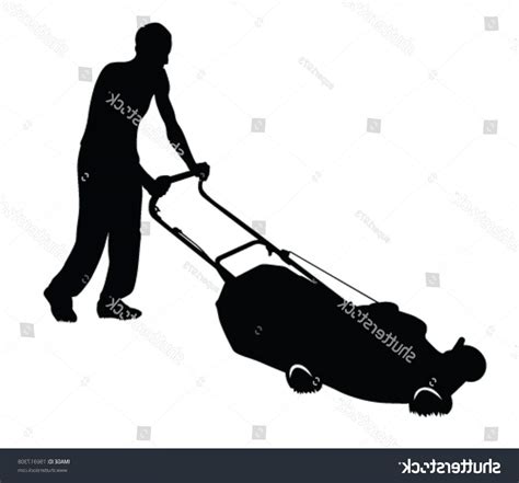 Lawn Mower Silhouette Vector At Vectorified Collection Of Lawn