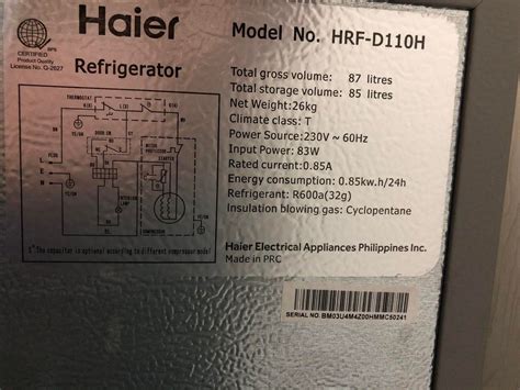 Haier Hrf D H Cu Ft Two Door Personal Refrigerator On Carousell