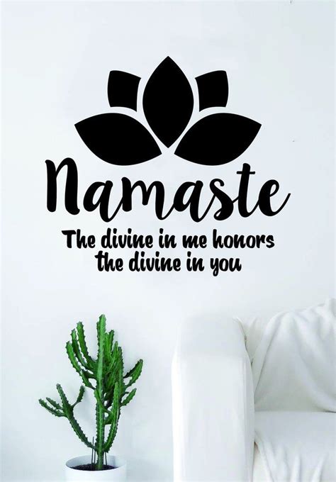 Namaste The Divine Lotus Flower Quote Decal Sticker Wall Vinyl Art