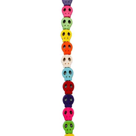 Semi Precious Rainbow Howlite Flat Skull Beads The Bead Shop