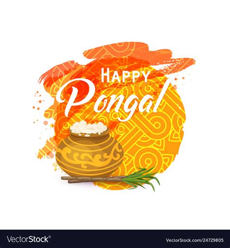 Thai pongal greeting card Royalty Free Vector Image