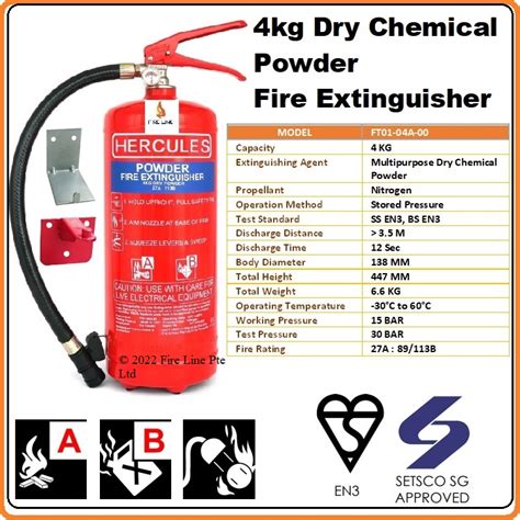 4 Kg Abc Dry Powder Fire Extinguisher Setsco Scdf Approved Fireline