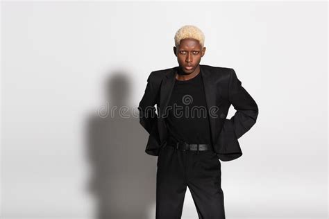 Blonde African American Man In Black Stock Photo Image Of Black Bleached 239711538