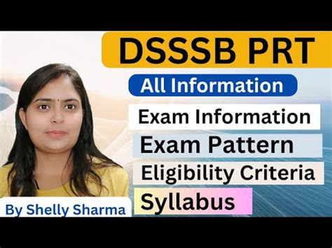 DSSSB PRT Vacancy 2033 DSSSB PRT Eligibility Criteria 2023 DSSSB